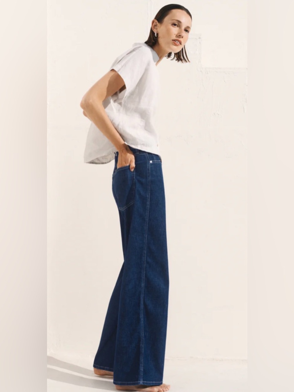 AYR Wide-Leg High-Rise Jeans in Deep Blue - Picture 5 of 14